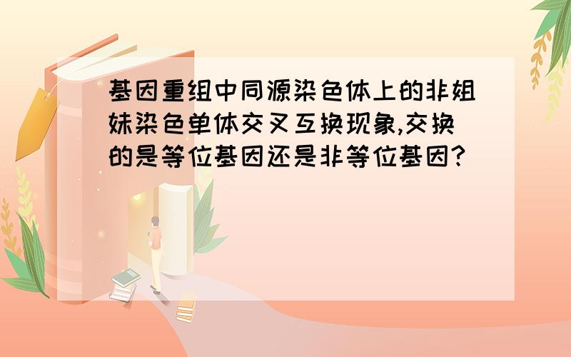 基因重组中同源染色体上的非姐妹染色单体交叉互换现象,交换的是等位基因还是非等位基因?