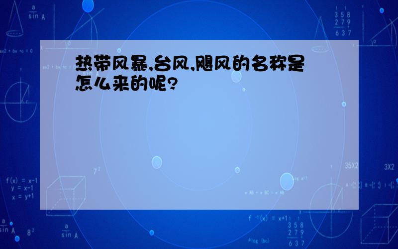 热带风暴,台风,飓风的名称是怎么来的呢?