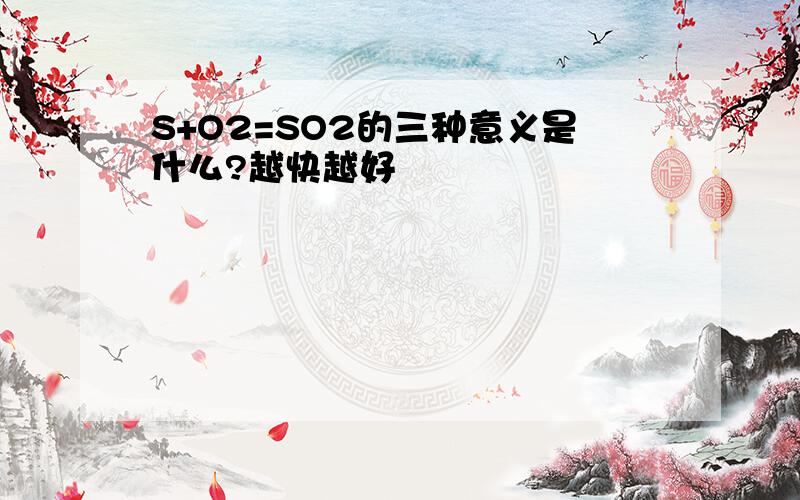 S+O2=SO2的三种意义是什么?越快越好