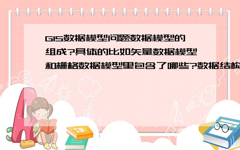 GIS数据模型问题数据模型的组成?具体的比如矢量数据模型和栅格数据模型里包含了哪些?数据结构的组成?具体的比如矢量数据结构和栅格数据结构里包含鳓哪些?