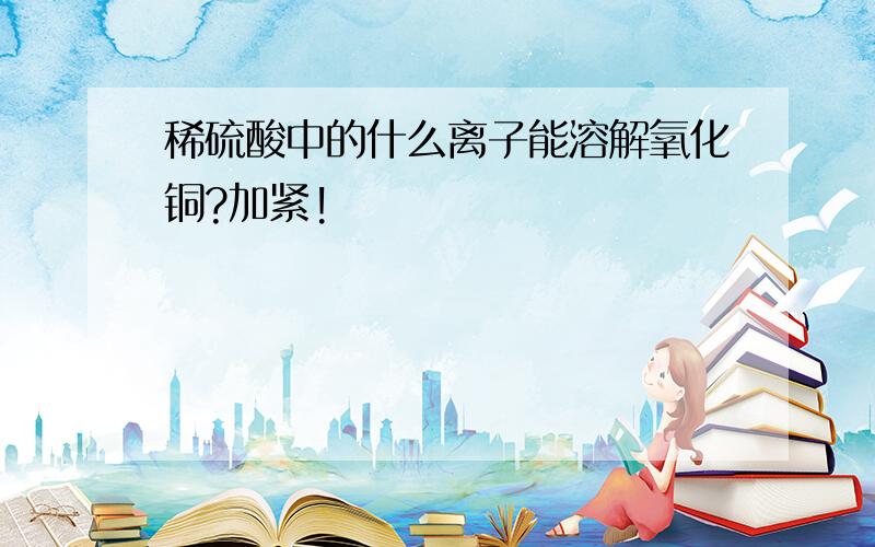 稀硫酸中的什么离子能溶解氧化铜?加紧!