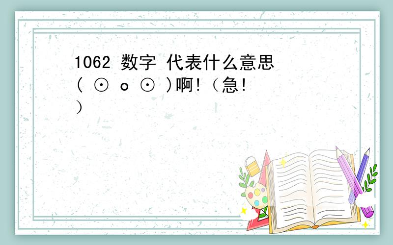 1062 数字 代表什么意思( ⊙ o ⊙ )啊!（急!）