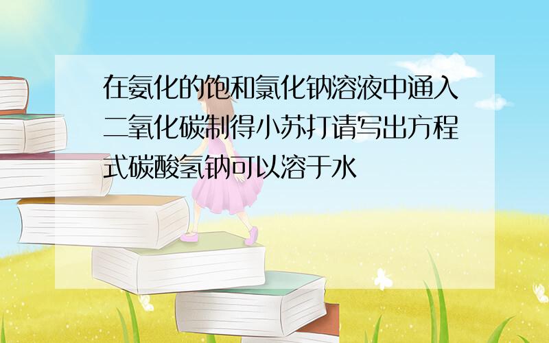 在氨化的饱和氯化钠溶液中通入二氧化碳制得小苏打请写出方程式碳酸氢钠可以溶于水