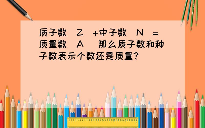 质子数（Z）+中子数（N）=质量数（A） 那么质子数和种子数表示个数还是质量?