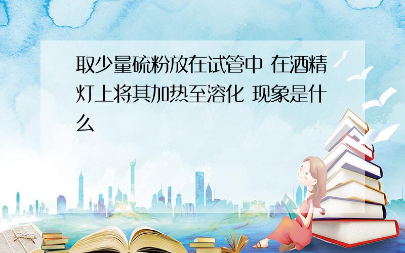 取少量硫粉放在试管中 在酒精灯上将其加热至溶化 现象是什么