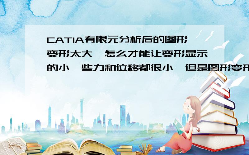 CATIA有限元分析后的图形变形太大,怎么才能让变形显示的小一些力和位移都很小,但是图形变形太大图