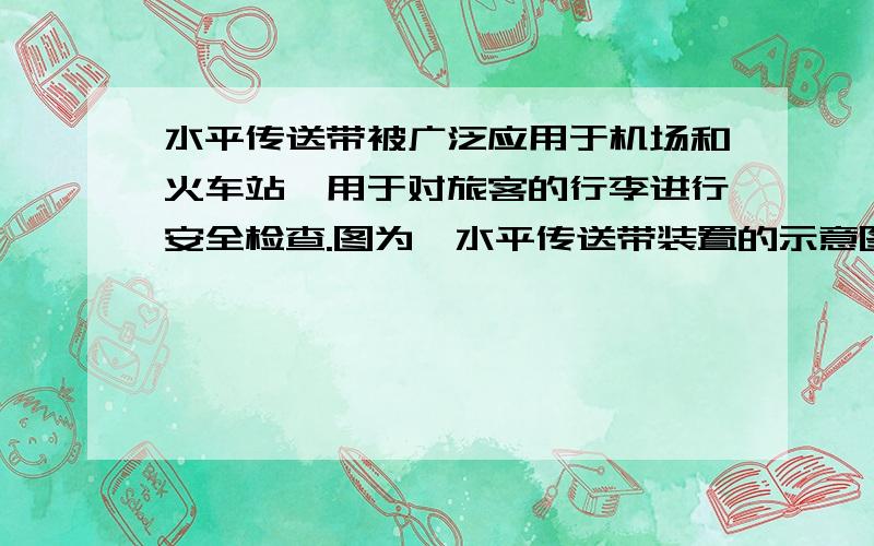 水平传送带被广泛应用于机场和火车站,用于对旅客的行李进行安全检查.图为一水平传送带装置的示意图,绷紧的传送带AB始终保持1m/s的恒定速率运行,一质量为4kg的行李无初速地放在A处,传送