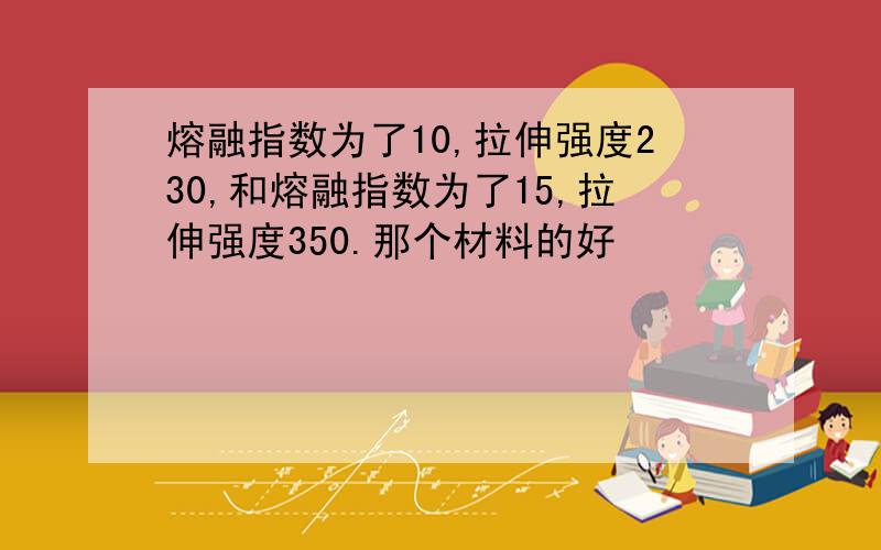 熔融指数为了10,拉伸强度230,和熔融指数为了15,拉伸强度350.那个材料的好