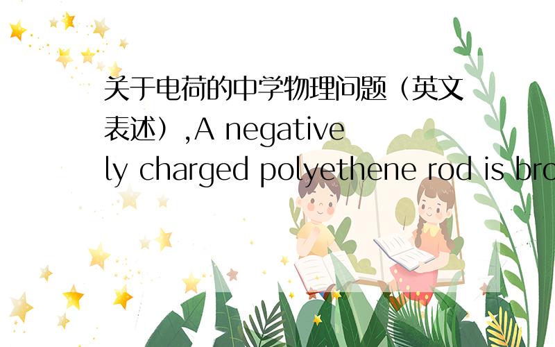 关于电荷的中学物理问题（英文表述）,A negatively charged polyethene rod is brought near an insulated conductor without touching it.Which diagram correctly shows the distribution of charges?大概是问带负电的带电体靠近金属