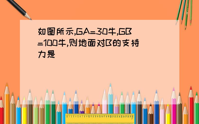 如图所示,GA=30牛,GB=100牛,则地面对B的支持力是