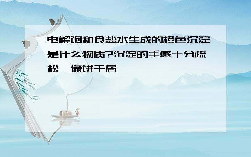 电解饱和食盐水生成的橙色沉淀是什么物质?沉淀的手感十分疏松,像饼干屑