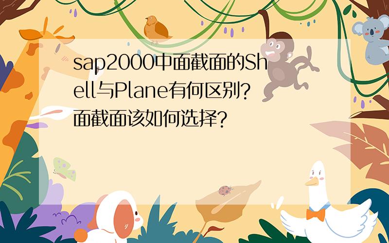 sap2000中面截面的Shell与Plane有何区别?面截面该如何选择?