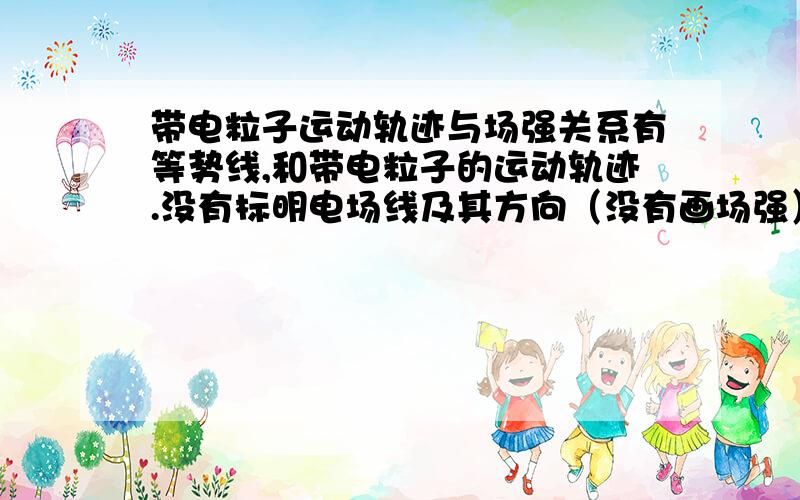 带电粒子运动轨迹与场强关系有等势线,和带电粒子的运动轨迹.没有标明电场线及其方向（没有画场强）,试问,怎么求出其电场力的方向?（若粒子带正电,带负电又如何?）