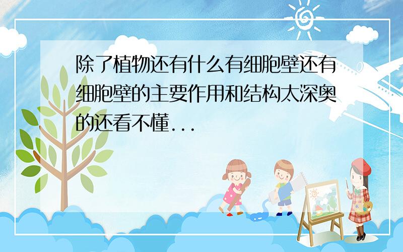 除了植物还有什么有细胞壁还有细胞壁的主要作用和结构太深奥的还看不懂...