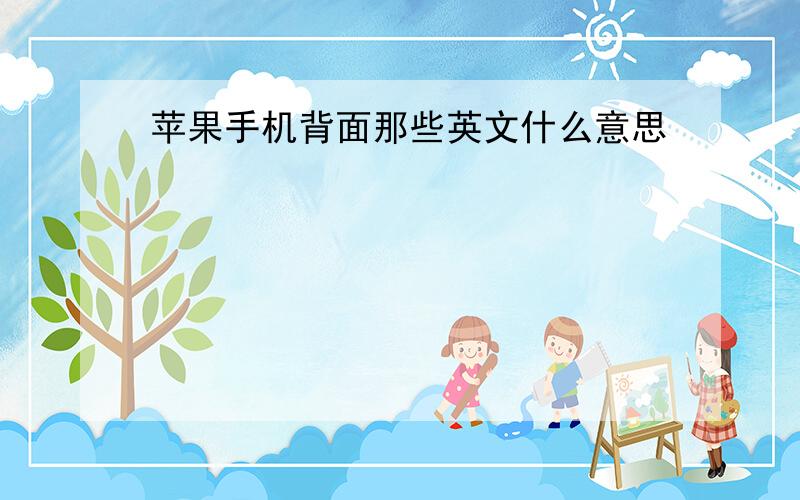 苹果手机背面那些英文什么意思