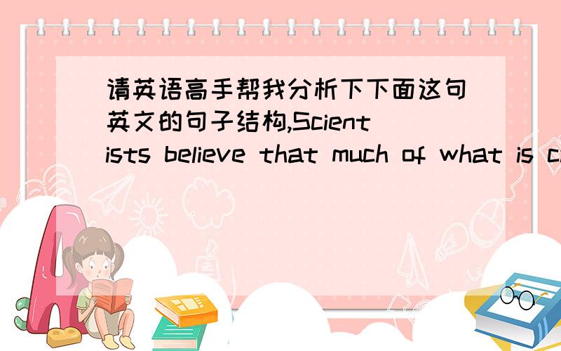 请英语高手帮我分析下下面这句英文的句子结构,Scientists believe that much of what is called creativity is simply the ability to apply skills learned in one setting to problems in another setting.这句话理解有点困难