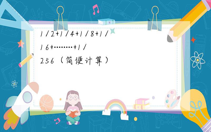 1/2+1/4+1/8+1/16+········+1/256（简便计算）