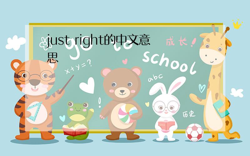 just right的中文意思