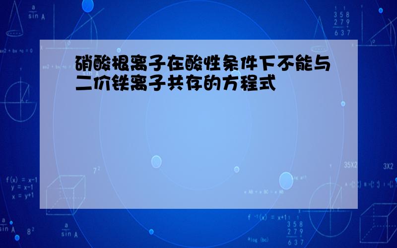 硝酸根离子在酸性条件下不能与二价铁离子共存的方程式