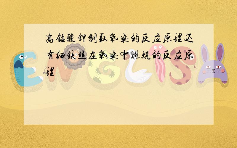 高锰酸钾制取氧气的反应原理还有细铁丝在氧气中燃烧的反应原理