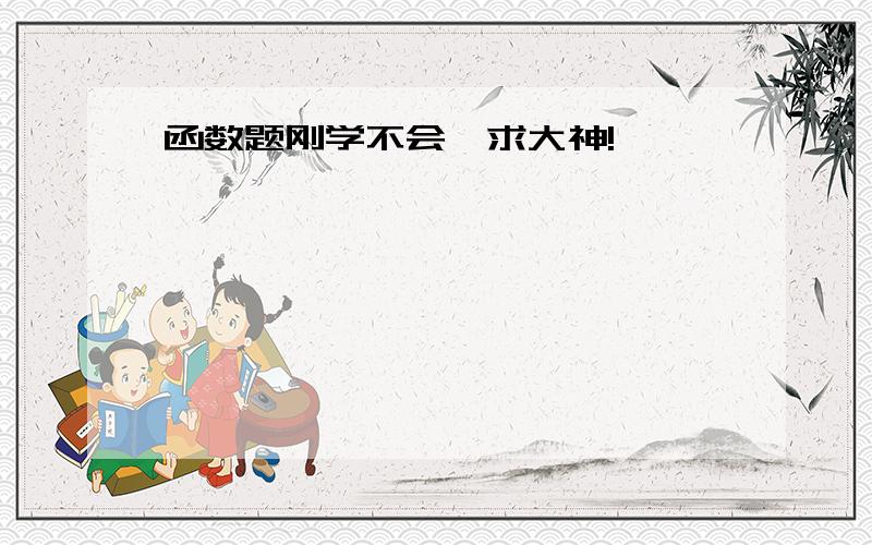 函数题刚学不会,求大神!