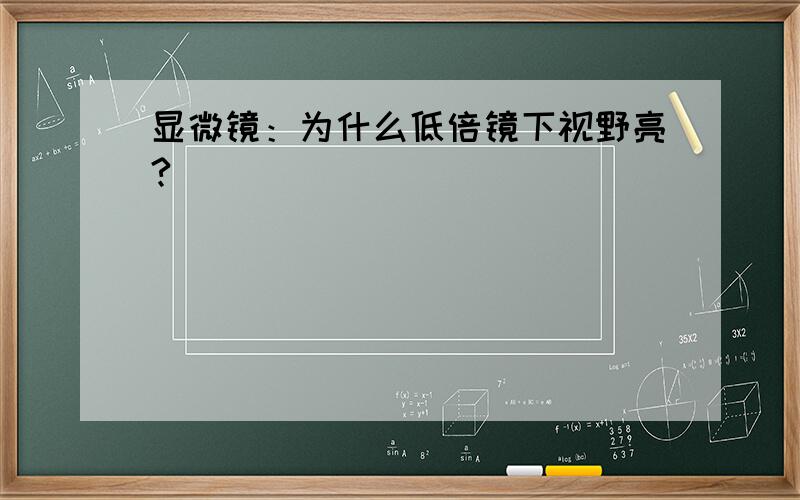 显微镜：为什么低倍镜下视野亮?