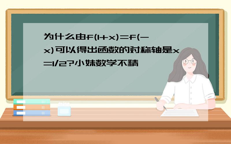 为什么由f(1+x)=f(-x)可以得出函数的对称轴是x=1/2?小妹数学不精,