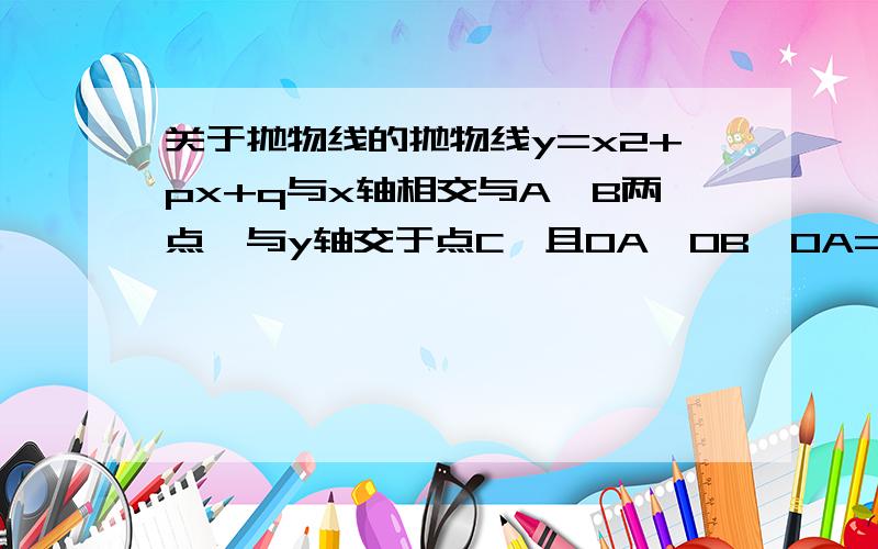 关于抛物线的抛物线y=x2+px+q与x轴相交与A,B两点,与y轴交于点C,且OA≠OB,OA=OC,设抛物线的顶点为P,直线PC与x轴的交点D恰好与点A关于y轴对称 （1）求p,q的值 （2）在题中的抛物线上是否存在这样的