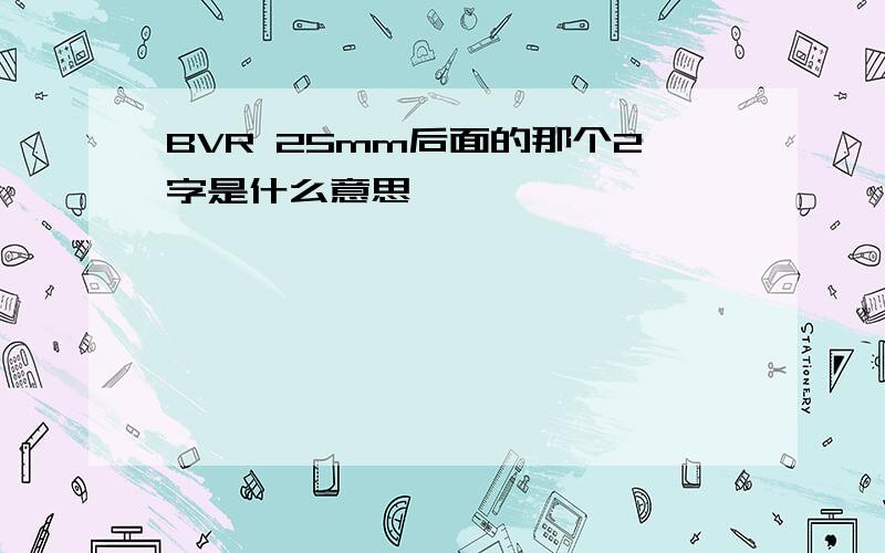 BVR 25mm后面的那个2字是什么意思