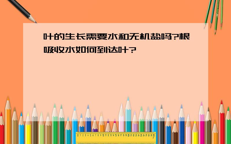 叶的生长需要水和无机盐吗?根吸收水如何到达叶?