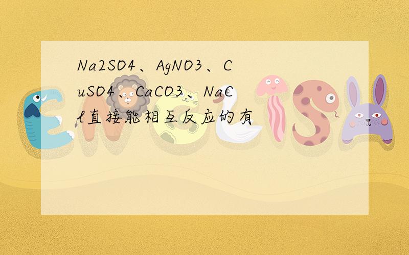 Na2SO4、AgNO3、CuSO4、CaCO3、NaCl直接能相互反应的有