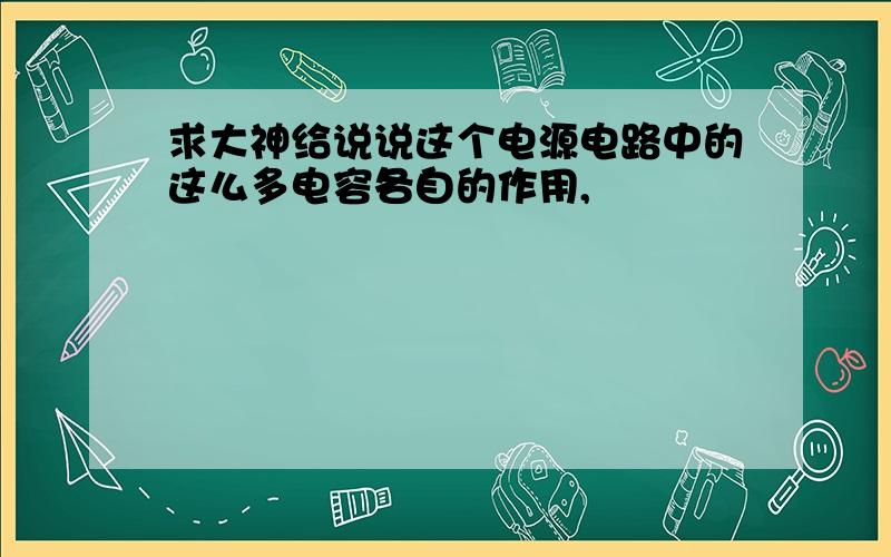 求大神给说说这个电源电路中的这么多电容各自的作用,