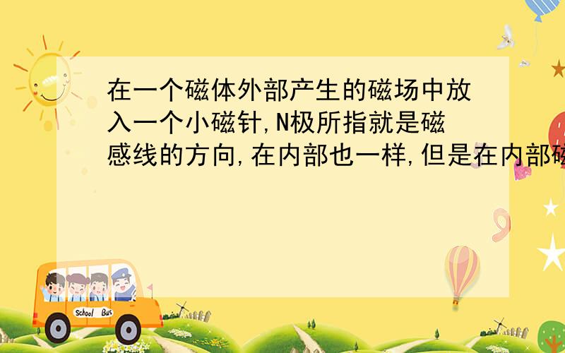 在一个磁体外部产生的磁场中放入一个小磁针,N极所指就是磁感线的方向,在内部也一样,但是在内部磁感线所指的方向是n极,那不是同极相斥吗?