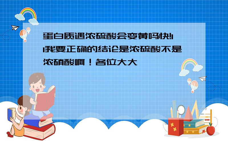 蛋白质遇浓硫酸会变黄吗快!11我要正确的结论是浓硫酸不是浓硝酸啊！各位大大