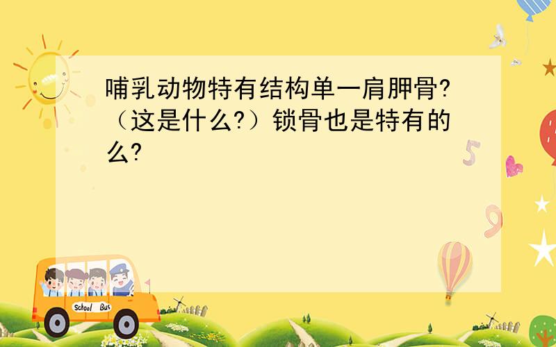 哺乳动物特有结构单一肩胛骨?（这是什么?）锁骨也是特有的么?