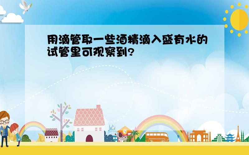 用滴管取一些酒精滴入盛有水的试管里可观察到?