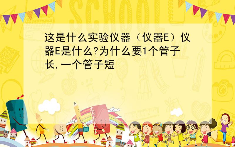 这是什么实验仪器（仪器E）仪器E是什么?为什么要1个管子长,一个管子短