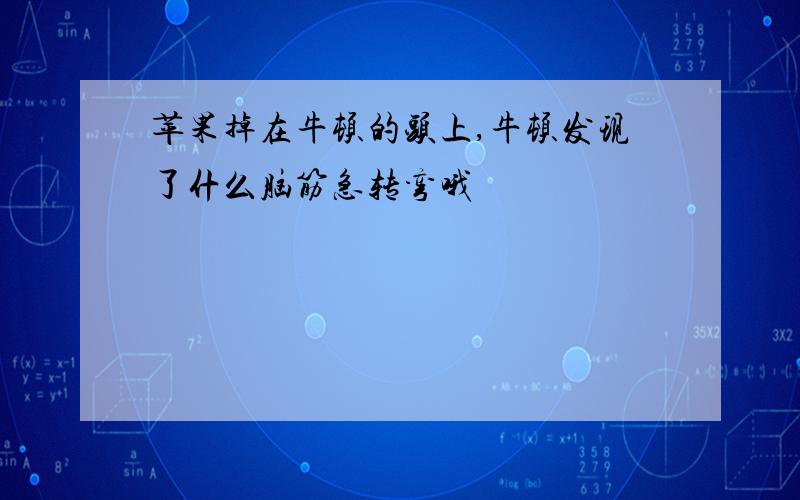 苹果掉在牛顿的头上,牛顿发现了什么脑筋急转弯哦