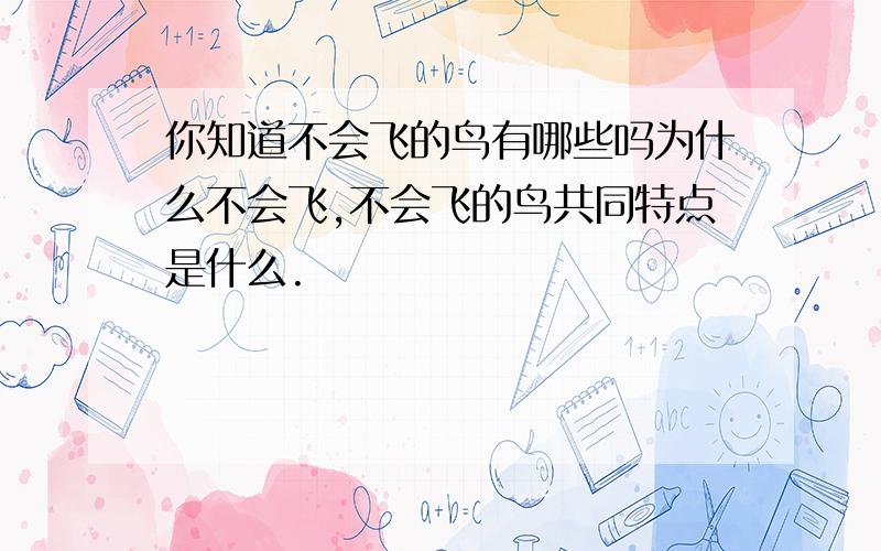 你知道不会飞的鸟有哪些吗为什么不会飞,不会飞的鸟共同特点是什么.