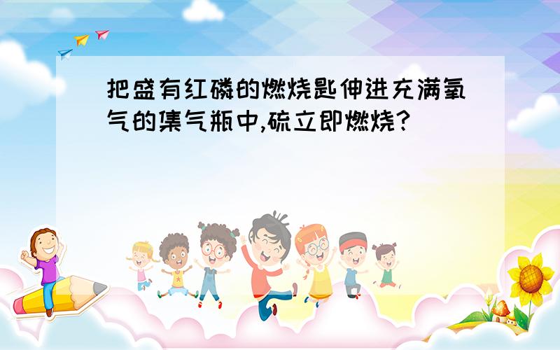 把盛有红磷的燃烧匙伸进充满氧气的集气瓶中,硫立即燃烧?