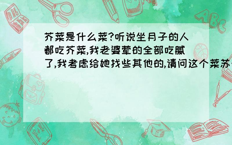 芥菜是什么菜?听说坐月子的人都吃芥菜,我老婆荤的全部吃腻了,我考虑给她找些其他的,请问这个菜苏州市场上买的到嘛?