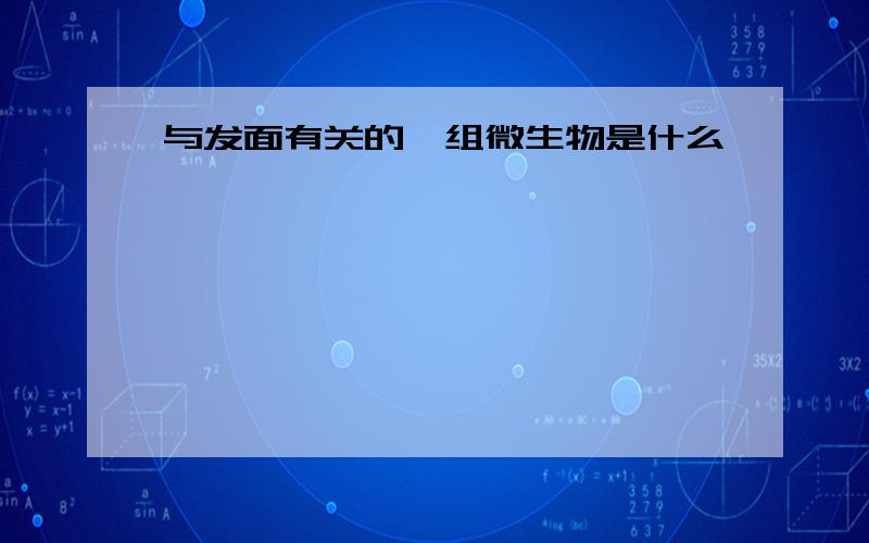 与发面有关的一组微生物是什么