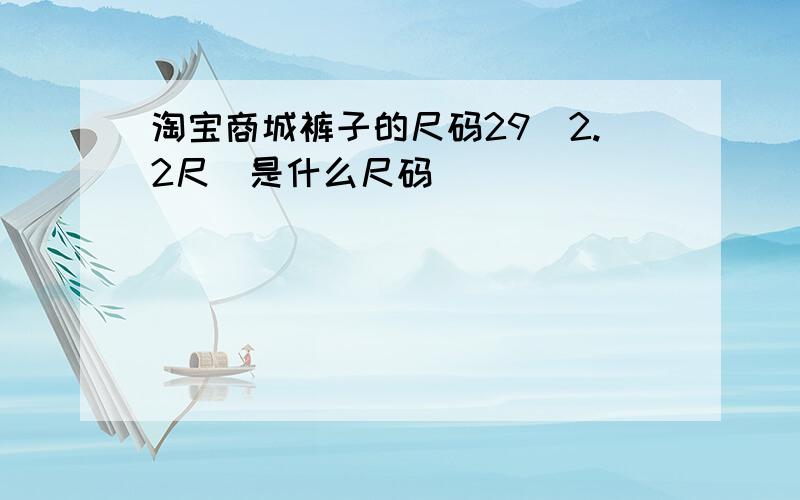 淘宝商城裤子的尺码29(2.2尺)是什么尺码