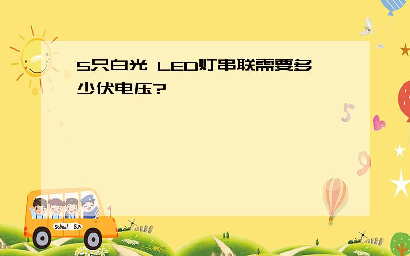 5只白光 LED灯串联需要多少伏电压?