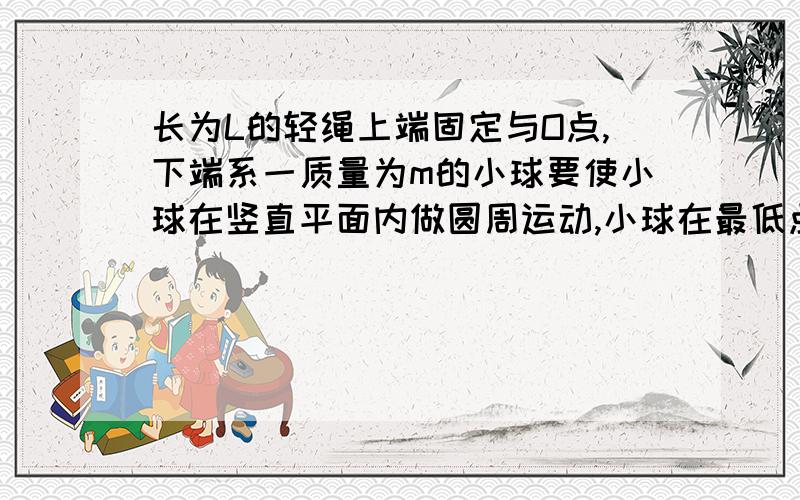 长为L的轻绳上端固定与O点,下端系一质量为m的小球要使小球在竖直平面内做圆周运动,小球在最低点的速度v0