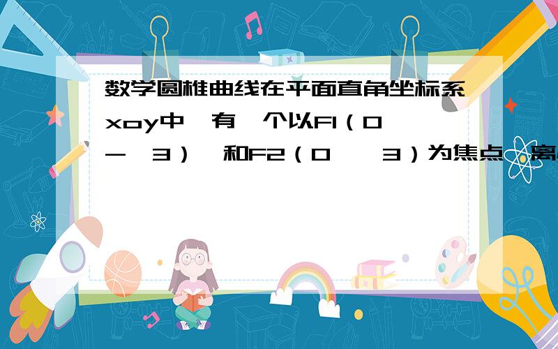 数学圆椎曲线在平面直角坐标系xoy中,有一个以F1（O,-√3）,和F2（0,√3）为焦点、离心率为?√3/2的椭圆,设椭圆在第一象限的部分为曲线C,动点P在C上,C在点P处的切线与x、y轴的交点分别为A、B,