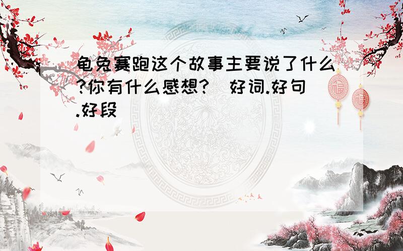 龟兔赛跑这个故事主要说了什么?你有什么感想?`好词.好句.好段