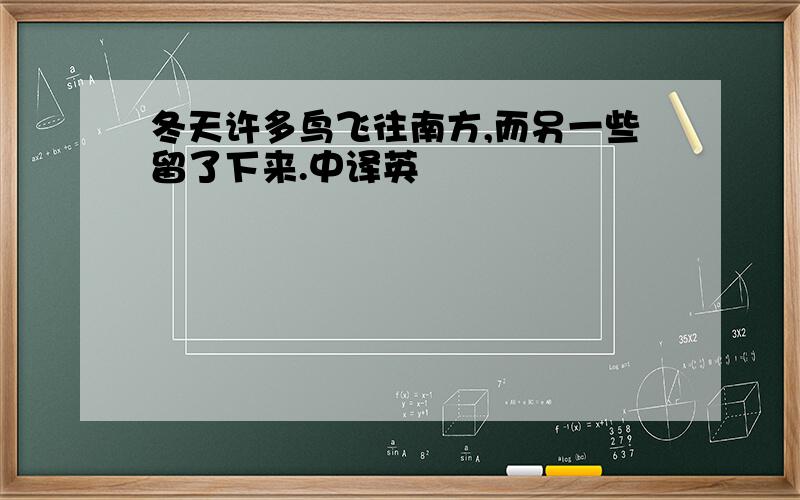 冬天许多鸟飞往南方,而另一些留了下来.中译英