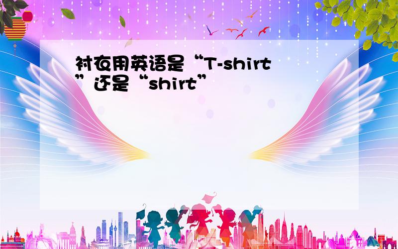 衬衣用英语是“T-shirt”还是“shirt”