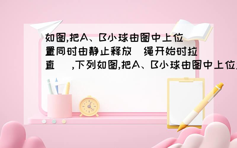 如图,把A、B小球由图中上位置同时由静止释放（绳开始时拉直） ,下列如图,把A、B小球由图中上位置同时由静止释放（绳开始时拉直）,下列正确的是( )A.绳OA对A球做正功B.绳AB对B球不做功C.绳A